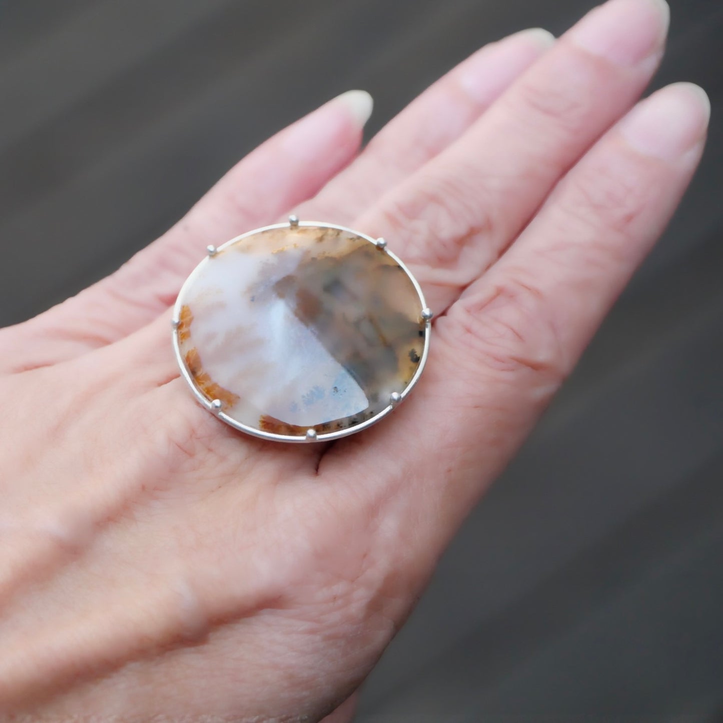 4. Dendric agate ring / R-17