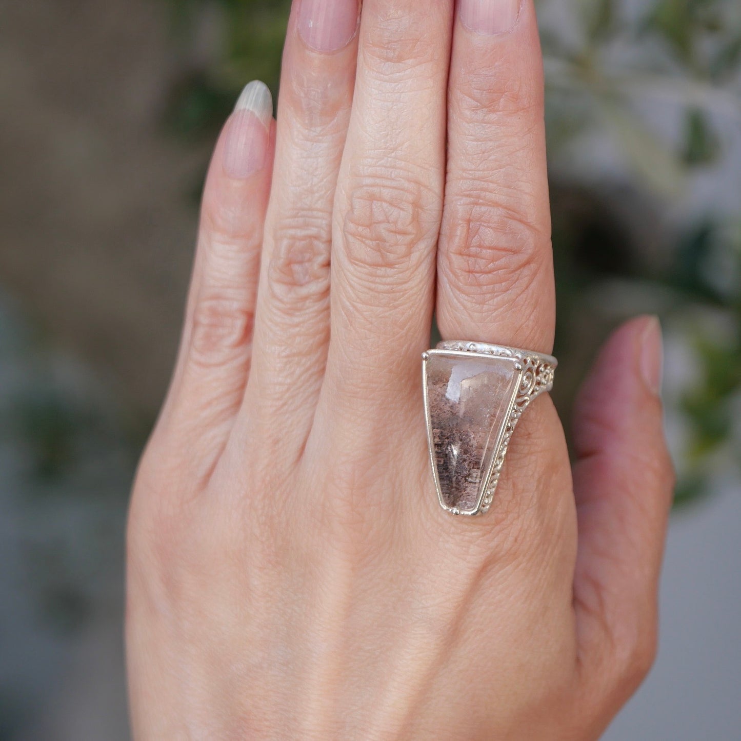 17. Garden Quartz Silver Ring / 22R-184