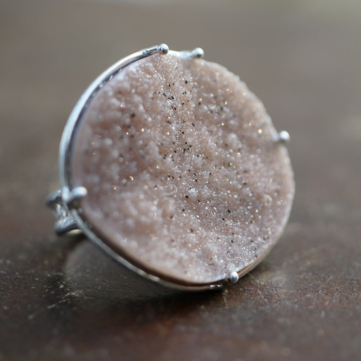 2. Druzy Agate Silver Ring / R88