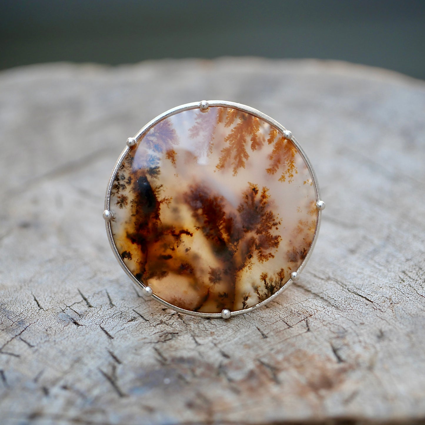 4. Dendric agate ring / R-17