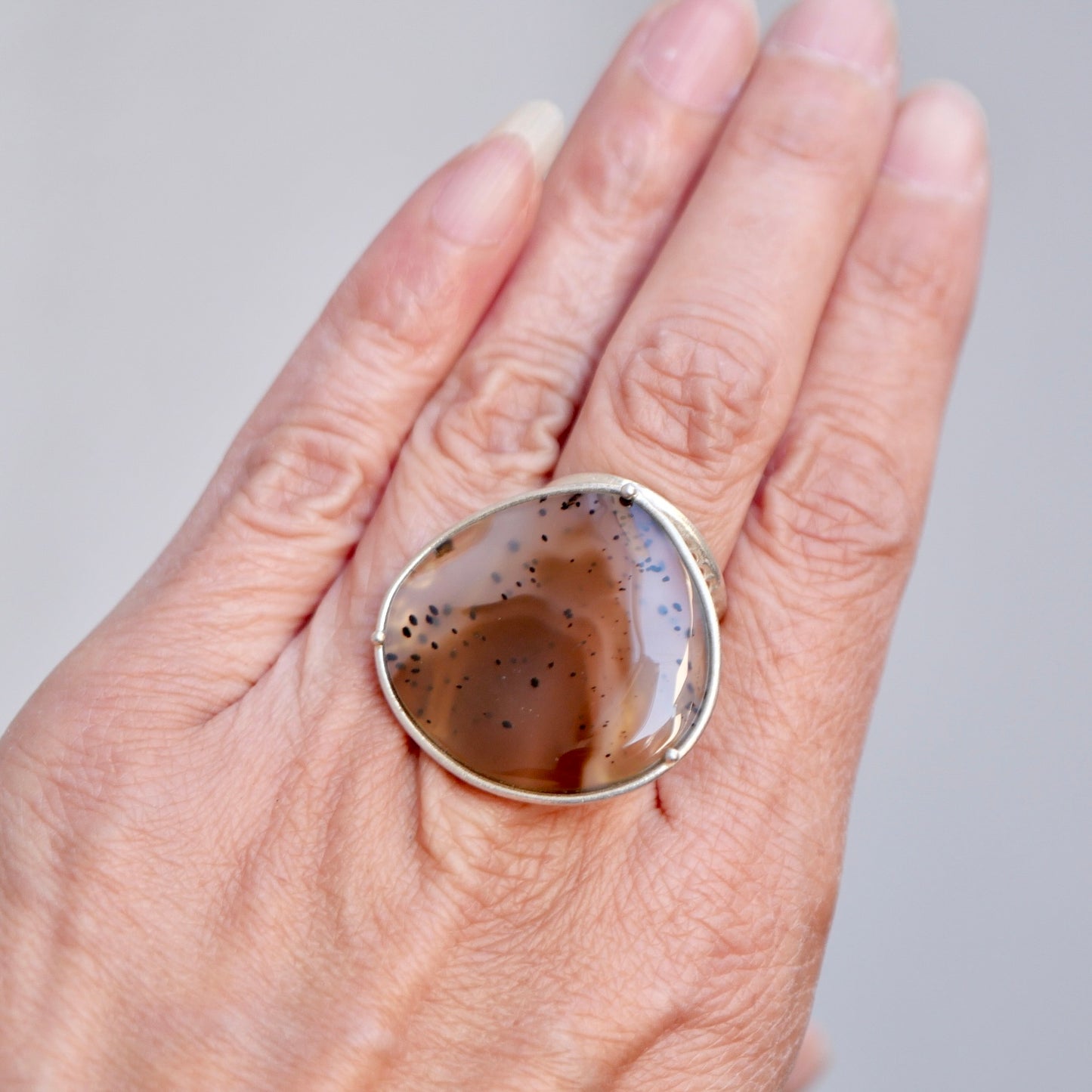 15. Montana Agate Silver Ring / 22R-126