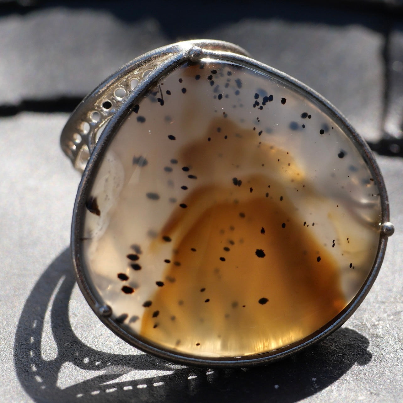 15. Montana Agate Silver Ring / 22R-126