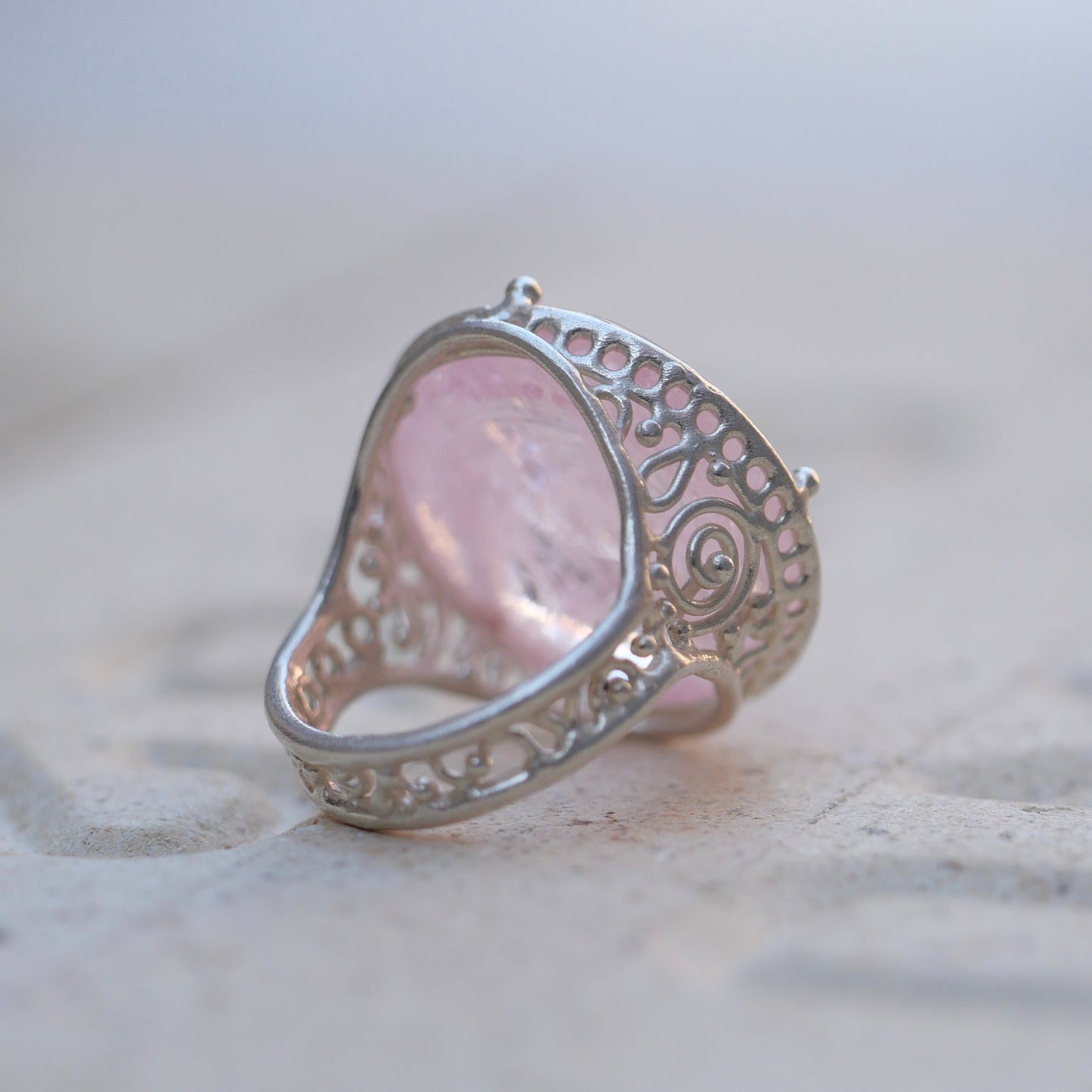 22. Morganite Silver Ring  / 22R2-7