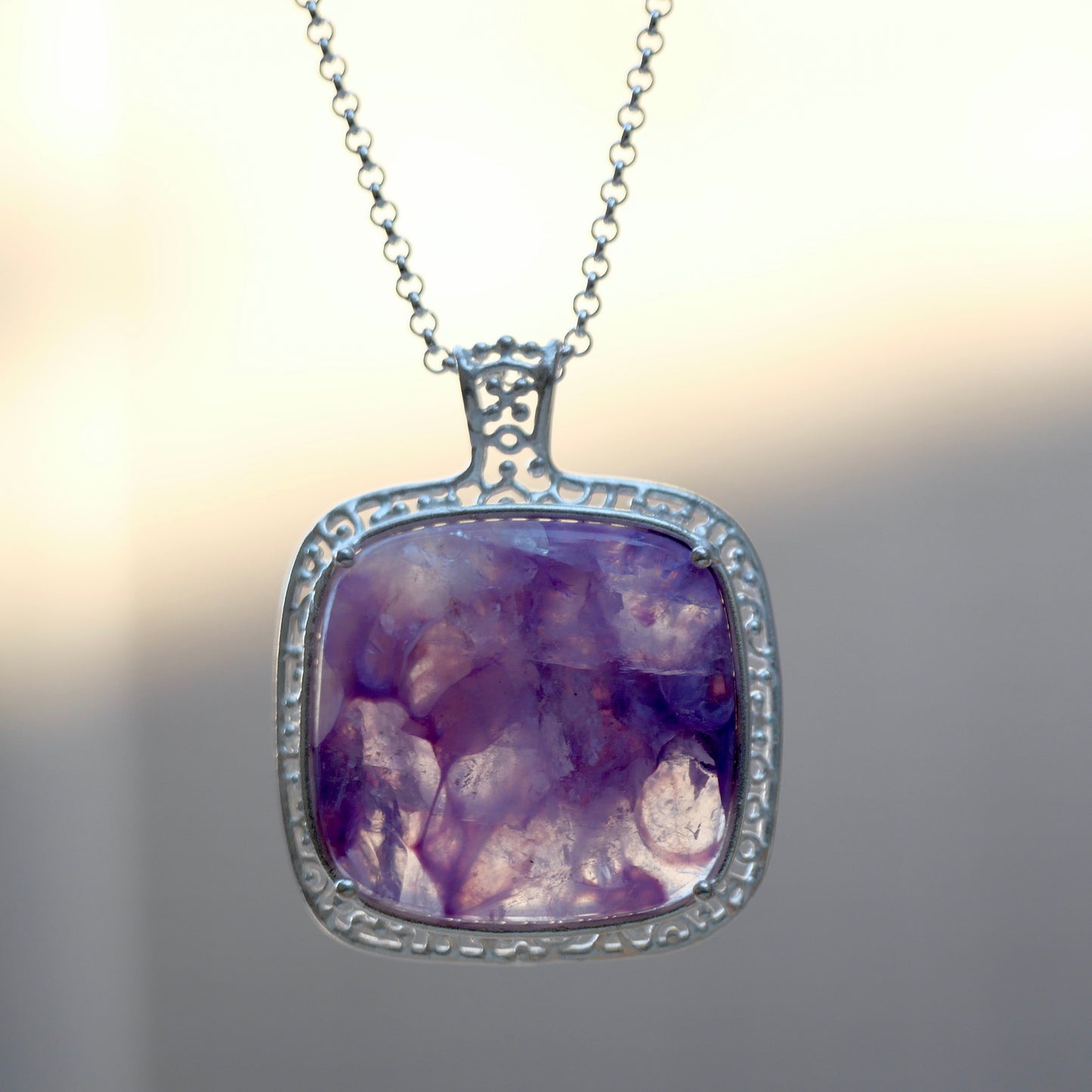 30. Charoite in Quartz Neckless / 22P-120