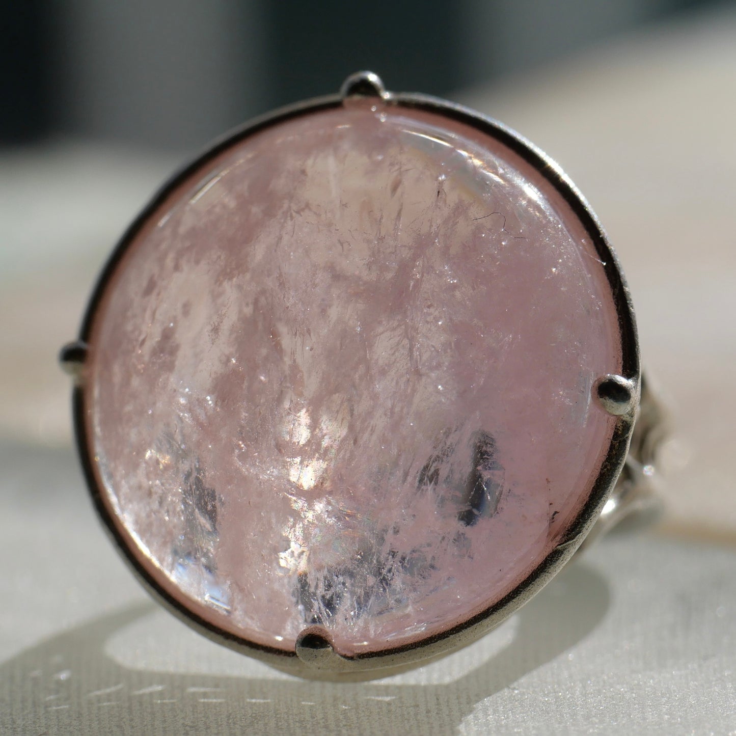 22. Morganite Silver Ring  / 22R2-7