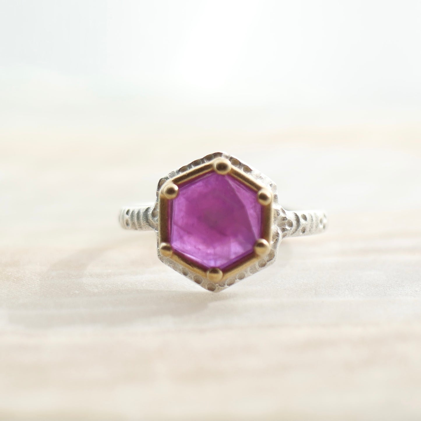 25. Ruby Corundum Silver Ring / 22R-584