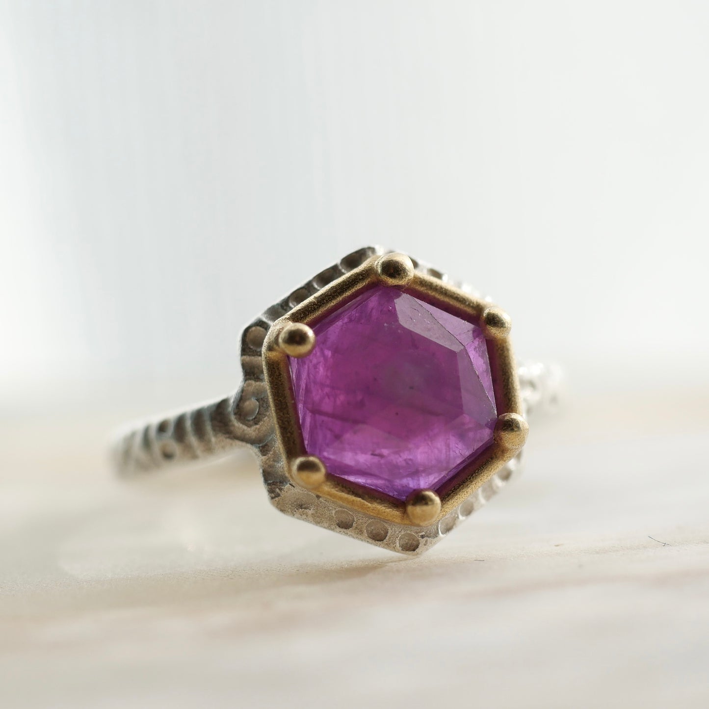 25. Ruby Corundum Silver Ring / 22R-584