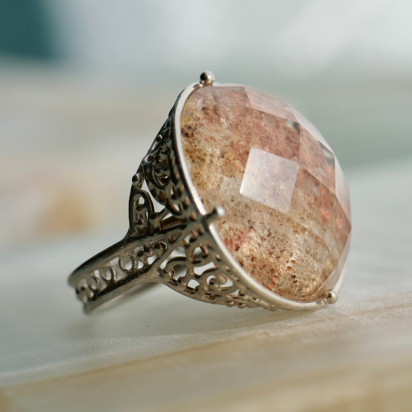 29. Garden Quartz Silver Ring / 22R-75