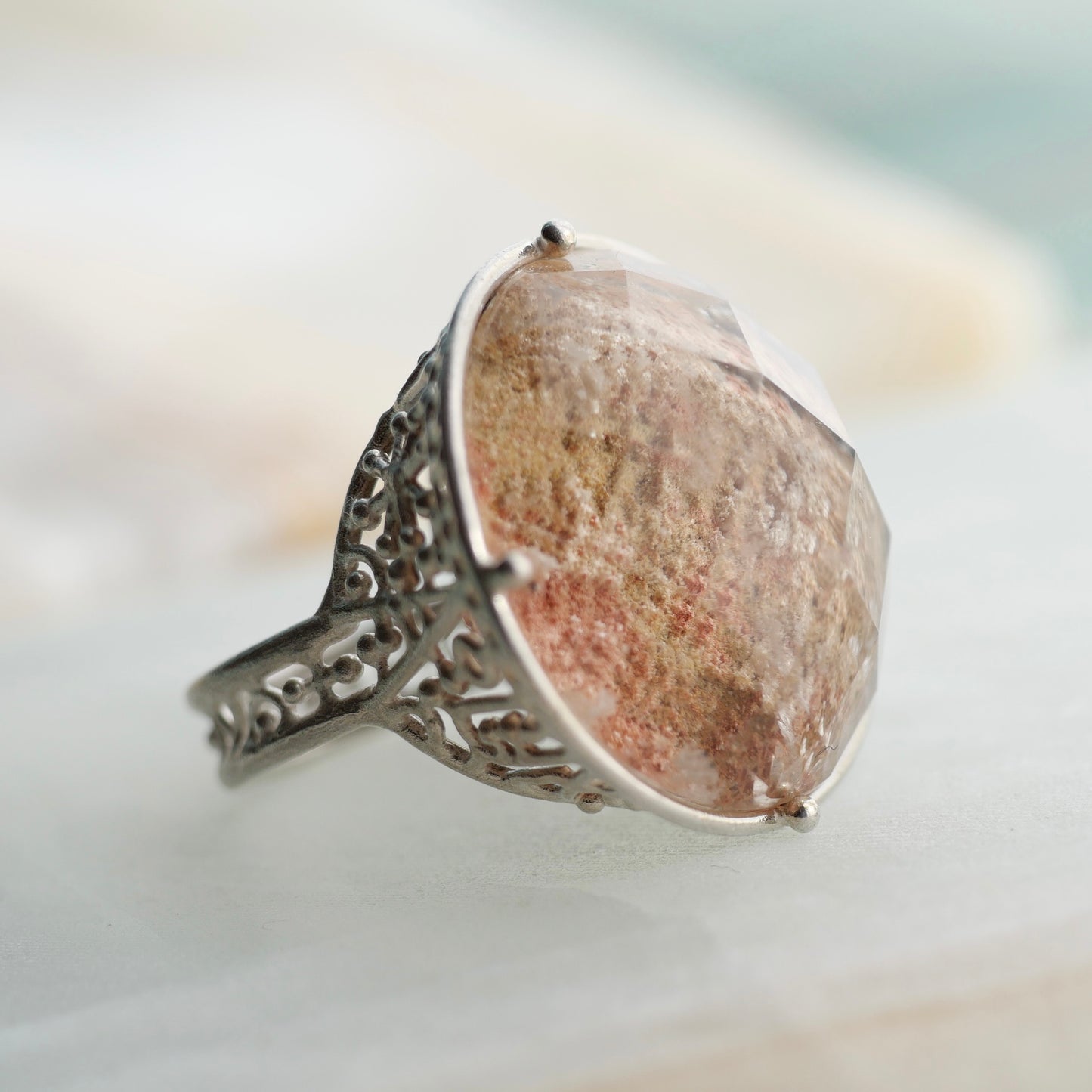 29. Garden Quartz Silver Ring / 22R-75